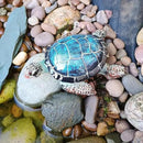 Small Turtle Figurine Sea Turtle Figurine Little Resin Turtle for Garden Decor Blue Turtles Figure Outdoor Outside Pond Ornaments Decorations Mini Statue Valentine's Day Gifts Blue by GreenHaven Gardens