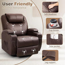 Recliner Chair, 360° Swivel Rocker Chair for Adults, Rocking Recliner Chair with Massage, Comfy Single Sofa with Side Pockets Cup Holders for Living Room, Bedroom, Nursery (Leather, Dark Brown) by TinyTreasures Baby Boutique