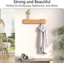 Coat Rack Wall Mount with Hidden Hooks Entryway Hanging Shelf Modern Wood Coat Hanger for Bedroom Kitchen Hallway Bathroom (Oak, 20.9 Inch Long) by CozyNest Decor