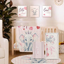 Personalized Nursery Crib Bedding Set: Custom Name Pink Checkered 5 Piece Baby Crib Sets with Cute Elephant Pattern - Toddler Double Layer Blanket Set, Comfortable Crib Bed Sheets for Baby Grils by TinyTreasures Baby Boutique