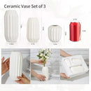 Ceramic Vase Set of 3, White Vase for Modern Home Decor, Decorative Vases for Bouquet Pampas Grass Dried Flowers, Living Room, Bedroom, Bathroom, Shelf Centerpiece Table Decorations by GreenHaven Gardens