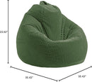LPMOERA Bean Bag Chairs for Kids/Teen with Memory Foam Filling Bean Bag Sofa with Soft Corduroy Fabric BeanBag Chair for Living Room Bedroom College Dorm Reading Chair Green by TinyTreasures Baby Boutique