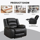 EBELLO Faux Leather Manual Recliner Sofa Set, 2 Recliner Chair, 3 Seat Reclining Sofa, Couch Set for Living Room, Bedroom, Meeting Room, Black (2Recliner+Sofa) by CozyNest Decor