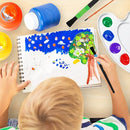 Kids Painting Set, Washable Paint for Kids with Paint Cups, Toddler Paintbrushes, Non Toxic Washable Finger Paints 2 Ounce Each, Toddler Painting Supplies by TinyTreasures Baby Boutique