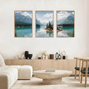 HLNIUC Large Mountain Lake Framed Canvas Wall Art Set,Beautiful Nature Landscape Wall Decor,Lake Forest and Mountain Scenery Art Print,Modern Scenic Wall Painting for Living Room,Bedroom - 16”x24”x3 by CozyNest Decor