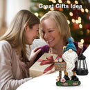 C&Y&G&X Solar Garden Gnome Statue – Waterproof Outdoor Decor with Solar Lantern LED Lights and Welcome Sign for Yard, Lawn, Patio – Ideal Gift for Grandma Mom Women by GreenHaven Gardens