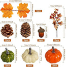 Artmag Pumpkin Decor Set, 25 PCS Fall Artificial Maple Leaves, Harvest Pumpkins, Acorns, Pine Cones and Orange Berry Stems Decorations for Fall Thanksgiving Table Decor by CozyNest Decor