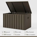 PURPLE LEAF Outdoor Deck Box 120 Gallon Waterproof Lockable Storage Box Container with Lid Deck Organization for Patio Cushions Side Table Pool Accessories Garden Tools, Brown