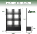 Metal Planter Box with Trellis Privacy Screen, Raised Garden Bed with Lattice Trellis & Wheels, Privacy Planters for Patio, Planter Box for Climbing Plants, Flower, 73"x 47"x 16", Black by GreenHaven Gardens
