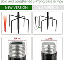 Shepherds Hooks for Outdoor Hummingbird Bird Feeder Pole Hanger 49 Inches with 5 Prongs Base Stainless Metal Adjustable Garden Hanging Holder Weddings Garden Decor Butterfly 1-Pack
