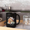 Personalized Christmas Gingerbread Black Cup, Christmas Gingerbread House Design Mug, Customized Name Christmas Coffee Cup 11oz 15oz, Custom Xmas Themed Ceramic Mug, Gift For Son Daughter by CozyNest Decor