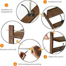BAMEOS Wall Mounted Coat Rack with Adjustable Easy Install, Rust Proof, Brown Wooden Material, 28.9 Inch Length by CozyNest Decor