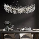 Modern Crystal Silver Chandelier,72" Large Rectangular Chandeliers for Dining Room, Tree Branch Crystal Lving Room Chandelier,Dining Room Over Table Chandelier,Fixture Height-Adjustable by CozyNest Decor