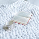 Chunky Knit Blanket - Luxury Soft Cozy 40 * 50 Throw Blanket,100% Woven Blanket Rope Knot Throw Blanket for Couch, Sofa, Home Decor, Gift - Machine Washable(White) by CozyNest Decor