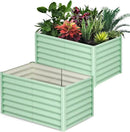 Large Outdoor Planter Boxes Kit Set of 2, 6x3x2ft Galvanized Raised Bed Planter with Open-Ended Base Design, Elevated for Outdoor Plants, Durable Raised Bed for Gardening,Green by CozyNest Decor