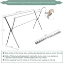 Clothes Drying Rack Folding Indoor Outdoor, Foldable Portable Laundry Drying Rack, Heavy Duty Laundry Hanger Dryer Rack with 20 Hooks (63.55'') by CozyNest Decor