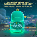 TCJJ Kids Sleep Training Alarm Clock with Night Light - OK to Wake Clock & Sound Machine, Rechargeable Silicone Animal Lamp for Boys Girls Bedroom (Dinosaurs) by TinyTreasures Baby Boutique