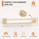 Heimlove Nursery Floating Shelves, Wood Nursery Book Shelves for Wall, 24 inch Wall Bookshelf for Kids Solid Wood for Books,Toys and Decor Storage, Set of 3 by TinyTreasures Baby Boutique