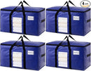 TAILI 4 Pack Dark Blue Extra Large Moving Bags, Heavy Duty Totes with Visible Window, Wrap Around Handles, Great for Storage by TinyTreasures Baby Boutique