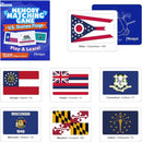 Menique U.S. States Flags Memory Matching Game – 100 Cards (50 Pairs) – Learn State Flags, Capitals & Abbreviations – Educational Card Game for Kids and Adults by TinyTreasures Baby Boutique