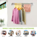 Wall Mounted Laundry Drying Rack, Retractable Clothes Drying Rack for Bathroom with Wall Template, 5 Stainless Rods Heaving 60 lb Capacity (White, 40") by CozyNest Decor
