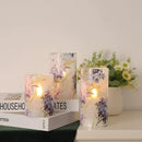 Floral Flameless Candles Decorative Battery Operated with Remote Hydrangea Flowers Romantic Lovers Flickering Pillar Candles for Wedding Tray Centerpiece Home Decor by GreenHaven Gardens