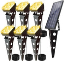 Solar Spot Lights Outdoor Waterproof IP65 Landscape Spotlights with Metal Stake Total 84ft Cable 6-in-1 Warm White Auto On/Off Dusk to Dawn Uplights for Trees Garden Yard Landscape Downlight by GreenHaven Gardens