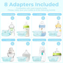 Portable Cordless Baby Bottle Warmer for Travel, Rechargeable with 8 Adapters & 1 Milk Powder Container, Safe Material, Fast Heating, Compatible with Major Brands,Blue by TinyTreasures Baby Boutique