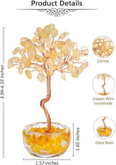 Jovivi Small Citrine Crystal Tree, Natural Crystal Healing Stones Tree Glass Bowl Base Gemstone Money Trees Feng Shui Good Luck Home Desk Decor by GreenHaven Gardens