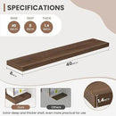 40 Inch Floating Shelves, 8 Inch Deep Floating Shelves for Wall, Hanging Shelf with Invisible Brackets, Deep Shelves for Bathroom, Bedroom, Living Room, Walnut, Set of 2 by CozyNest Decor
