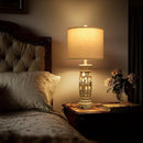 BOBOMOMO 27.25” Farmhouse Table Lamps Set of 2 – Antique White Bedside Lamps with Night Light & USB A+C Ports, Vintage Lamps for Bedroom, Living Room, Entryway, Console Table (Bulbs Included) by CozyNest Decor