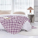 LOMAO Throw Blankets Flannel Blanket with Checkerboard Grid Pattern Soft Throw Blanket for Couch, Bed, Sofa Luxurious Warm and Cozy for All Seasons (Purple, 60"x80") by CozyNest Decor
