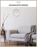 LUUK LIFESTYLE Modern Wall Clock Without Ticking, Pure Minimalist Design, legible Digits, Home Decor for Living Room, Office, in White and Silver by CozyNest Decor
