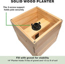 Excello Global Products Wooden Planter Box Set with 10' String Light Pole - 14"x14", Ready to Assemble. by GreenHaven Gardens