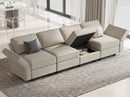 Belffin Modular Sofa Couch with Storage Seats Sectional Sofa Velvet Sofas for Living Room Grey by CozyNest Decor