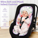 Pea Pod Infant Car Seat Insert 2-in-1 Baby Car Seat Head & Body Support for Newborn Girl Reversible 3 Layer Warm Preemie Carseat Stroller Cushion Headrest with Soft Minky Dot Fabric, Pink Floral by TinyTreasures Baby Boutique