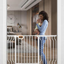Baby Gate for Stairs 29-52 Inch Wide, Safety Gate for Baby Adjustable Pet Gate with Door Pressure Mounted Gates for Kids Toddler Dogs Extension Kit Indoor Stairway Doorway White (30.5'' Tall) by TinyTreasures Baby Boutique