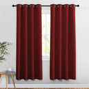 NICETOWN Blackout Curtains for Doorway 78 inches Long, Grommet Privacy Door Curtains Room Darkening Thermal Drapes for Bedroom/Christmas Day, Burgundy Red, 2 Panels, W52 x L78 by TinyTreasures Baby Boutique