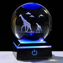 Giraffe Gifts for Women Men 3D Crystal Ball 3.14'' - Laser Giraffe Decor Glass Animals Figurines Statue Stuff for Room Night Light Giraffe Gifts for Mom by GreenHaven Gardens