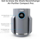 Shark NeverChange Air Purifier Compact Pro with Long-lasting HEPA Exceeding Filtration, For Pet Dander, Dust, Smoke, Allergens, Up to 250 sq. ft. for Bedroom, Home Office, Dorm, HP071BRN (2025) by CozyNest Decor