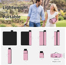 ZAZE Picnic Blanket Waterproof Sandproof, 80''x80'' 3-Layer Cute Compact Extra Large Machine Washable Foldable Beach Mat, Big XL Outdoor Blankets for Spring Summer Camping, Park, Grass(Pink and White) by TinyTreasures Baby Boutique