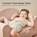 Tiny Land 2-in-1 Foldable Kids Couch with Pockets – Soft Thick Toddler Sofa, Lounger Couch, Convertible Kids Chair for Playroom, Bedroom or Living Room, Gift for Boys & Girls (Pink) by CozyNest Decor