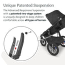 UPPAbaby Ridge Jogging Stroller/Durable Performance Jogger with Never-Flat Tires/Built for Walking, Running, Hiking/Water Bottle Holder and Basket Cover Included/Jake (Charcoal/Carbon Frame) by TinyTreasures Baby Boutique