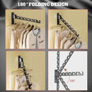 Wall Mount Coat Hanger Holder Black Clothes Drying Organizer Rack Garment Hooks Aluminium Retractable Folding Indoor Wall Mounted Hanger Space Saver for Laundry Room Bedroom Black 2 Pack with 8 Hooks by CozyNest Decor