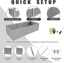 1 Pack 8x3x2FT Galvanized Raised Garden Bed Kit Retangular Metal Ground Planter Box Outdoor Bottomless Planter Raised Beds for Vegetables Flowers Herbs Fruits, Gray by CozyNest Decor