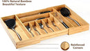 Umilife Extra Large Expandable Kitchen Siverware Utensils Drawer Organizer, 19" Deep for Big Drawer, Adjustable Bamboo Wood Drawer Divider with Curved Grooves, Cutlery Tray Flatware Holder by CozyNest Decor