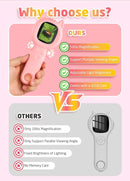 2-in-1 Microscope Camera for Kids, Mini Handheld Microscope Supporting Multiple Viewing Angles, Outdoor Educational Science Adventure Toys, Birthday Gifts for 3-10 Years Old Girls, Pink Cat by TinyTreasures Baby Boutique