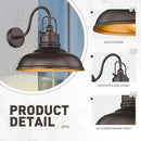 zeyu 2 Pack Gooseneck Barn Lights Outdoor, Outdoor Wall Sconces for Porch Patio, 18" Farmhouse barn Lights in Oil Rubbed Bronze Finish, 016-1BL-2 ORB by CozyNest Decor