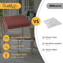 Outdoor Square Corner Seat Cushion, 19"x19"x3", Set of 4, Non Slip Seat Cushion Pads with Removable Cover for Patio Furniture, Garden Yard Lawn, Tan Dotted Red Base by GreenHaven Gardens