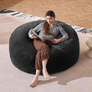 Bean Bag Chair 4Ft, Memory Foam Filled, Large Beanbag Chairs for Adults and Teens, Soft Sofa with Removable Flannel Cover, Round Couch for Living Room Bedroom College Dorm (Black, 4FT-47×47"×24") by CozyNest Decor